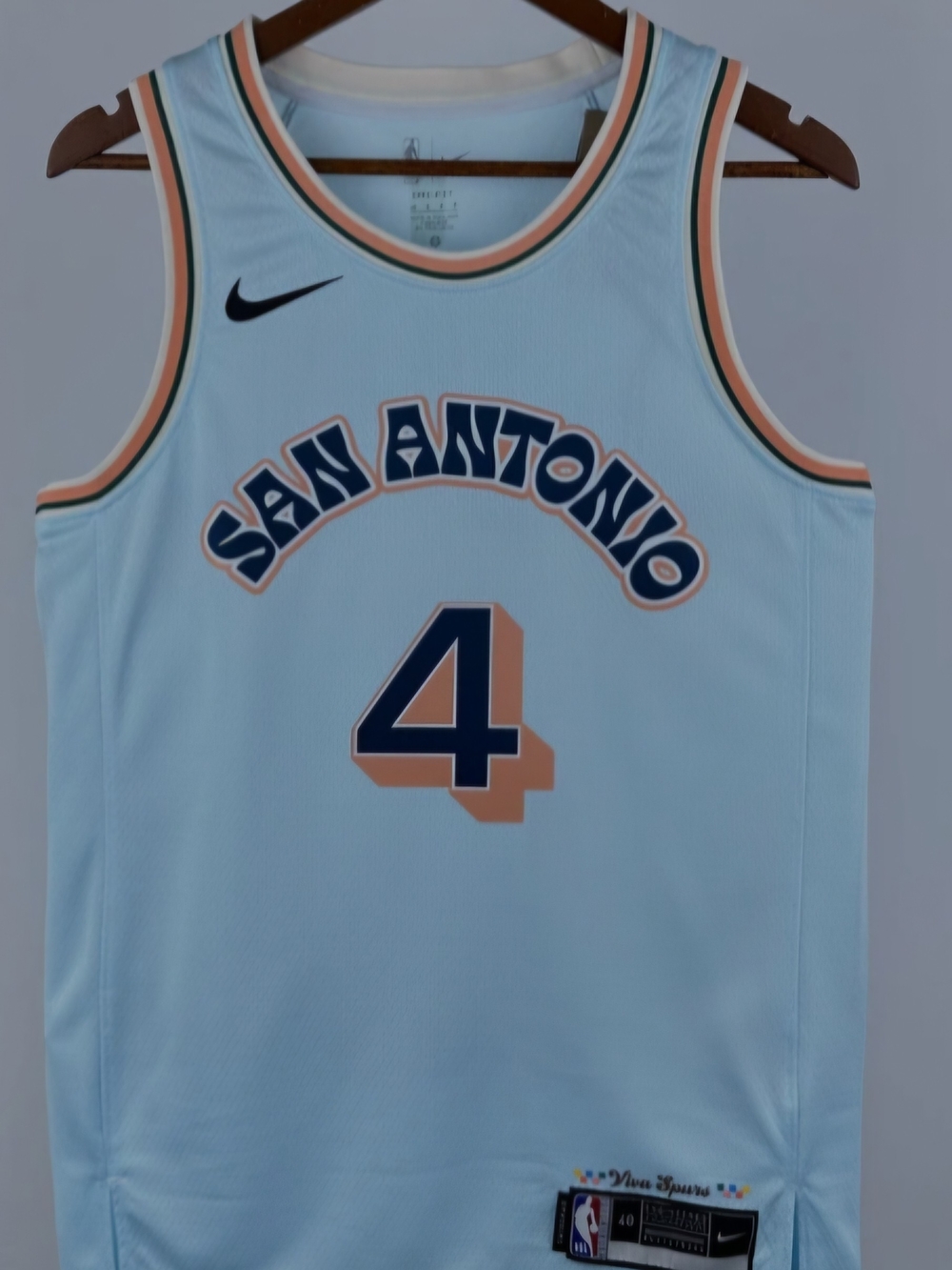 Nike Light Blue San Antonio #4 Basketball Jersey